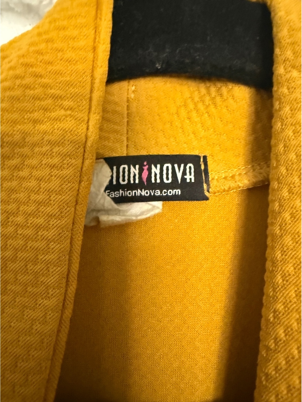 Fashion Nova Mustard Yellow Textured Long Sleeve Blazer Jacket